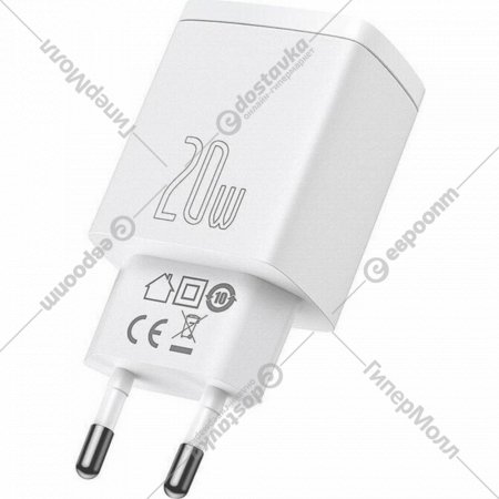 Сетевое зарядное устройство «Baseus» Compact Quick Charger U+C 20W EU White, CCXJ-B02