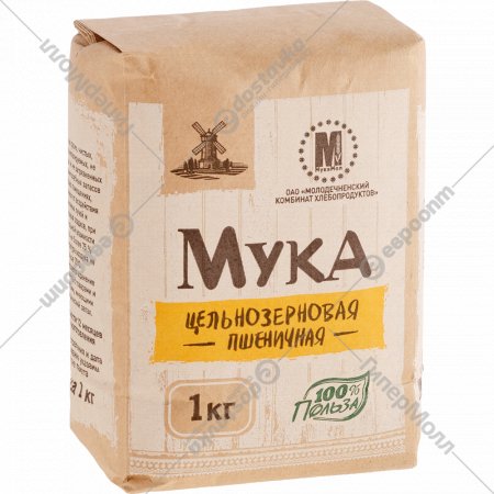 Мука пшеничная «МукаМол» цельнозерновая, 1 кг