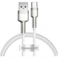 Кабель «Baseus» Cafule, Metal Data USB to Type-C 66W, White, CAKF000102, 1 м