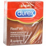 Презервативы «Durex» real Feel, естественные ощущения, 3 шт.