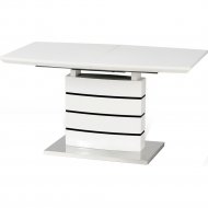 Обеденный стол «Halmar» Nord, раскладной, бело-черный