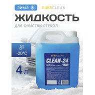 Жидкость стеклоомывающая готовая Euroclean зимняя, CLEAN -24, 4 л
