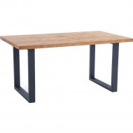 Обеденный стол «Halmar» Perez, раскладной, дуб светлый/черный