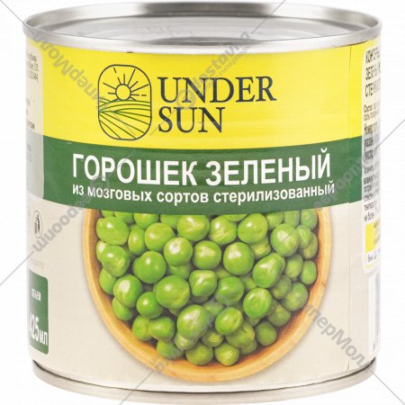 Горошек зеленый консервированный «Under Sun» 400 г
