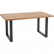 Обеденный стол «Halmar» Radus 140, дуб натуральный/черный, массив