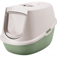 Туалет для кошек «Savic» Manon Happy Planet, мокка-графит/зеленый, 54.5х39х39 см