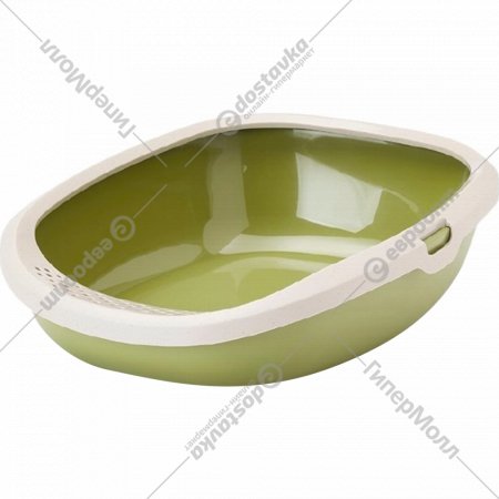 Туалет-лоток «Savic» Gizmo Large, мокка-гранит/зеленый, 52х39.5х15 см