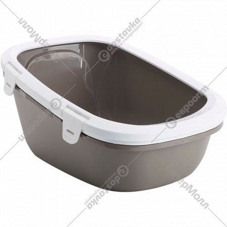Туалет-лоток «Savic» Simba, с ситом, белый/теплый серый, 64х46х31 см