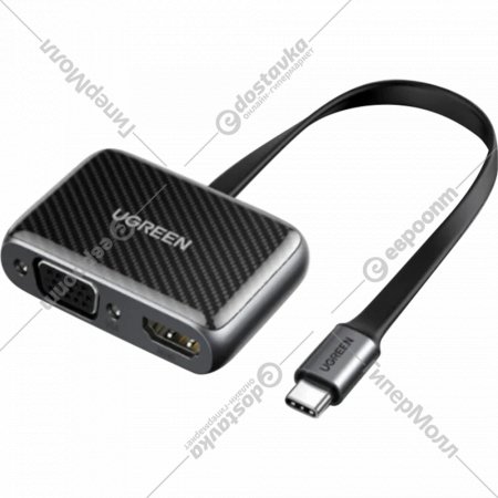 Конвертер «Ugreen» USB-C To HDMI+VGA Converter, CM303, black, 70549