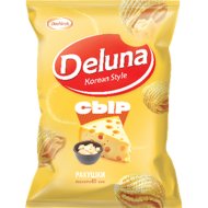 Снеки Deluna кукурузные ракушки, со вкусом сыра, 60 г