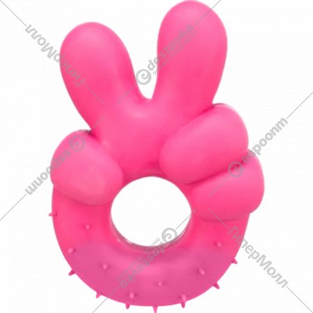 Игрушка для собак «Trixie» Знак мира, со звуком, розовый, 14 см
