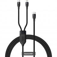 Кабель «Baseus» Flash, One-for-two Fast Charging Data Type-C to L+C 100W, Black, CA1T2-F01, 1.2 м
