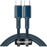 Кабель «Baseus» High Density Braided Fast Charging Data Type-C to Type-C 100W, Blue, CATGD-03, 1 м