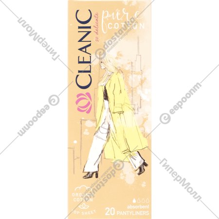 Ежедневные женские прокладки «Cleanic» Pure Cotton, 20 шт