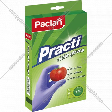 Перчатки «Paclan Practi» нитриловые, размер M, 10 шт