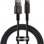 Кабель «Baseus» Tungsten Gold Fast Charging Data USB to Type-C 66W, Black, CATWJ-B01, 1 м