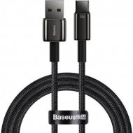 Кабель «Baseus» Tungsten Gold Fast Charging Data USB to Type-C 66W, Black, CATWJ-C01, 2 м