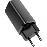 Сетевое зарядное устройство «Baseus» GaN2 Lite Quick Charger C+C 65W EU Black, CCGAN2L-E01