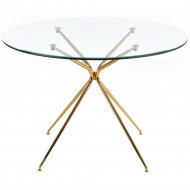 Обеденный стол «Halmar» Rondo, прозрачный/золотой