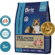 Корм для собак «Brit» Premium, Sensitive, для всех пород с чувствительным пищеварением, с ягненком и индейкой, 5050031 3 кг