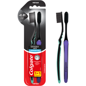Зубная щетка «Colgate» с дре­вес­ным углем, 1+1
