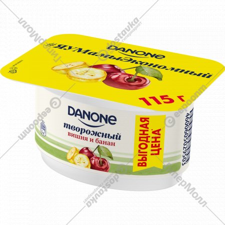 Продукт творожный «Danone» с вишней и бананом, 3.6%, 115 г