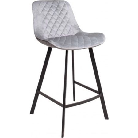 Стул барный «AksHome» Leros, светло-серый велюр HLR-20/черный