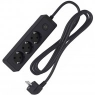 Удлинитель «Unica Extend» черный, 3 розетки 2К+З, кабель 1.5 м
