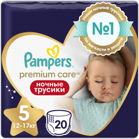 Ночные Тру­си­ки «Pampers» Premium Care Размер 5, 20 шт, 12 кг-17 кг
