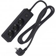 Удлинитель «Unica Extend» черный, 3 розетки 2К+З, кабель 3 м