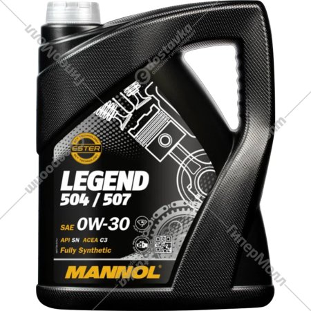 Масло моторное «Mannol» 7730 Legend 504/507 SAE 0W-30 Api SN, 5 л