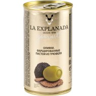 Оливки «La Explanada» фар­ши­ро­ван­ные пастой из трюфеля, 370 мл