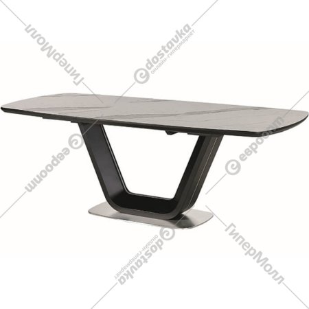 Обеденный стол «Signal» Armani Ceramic 160, раскладной, белый/черный