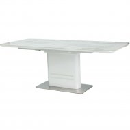 Обеденный стол «Signal» Cartier Ceramic 160, раскладной, мрамор/белый лак