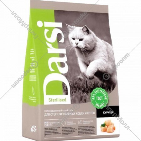 Корм для кошек «Darsi» Sterilised, для стерилизованных, с курицей, 37186 10 кг