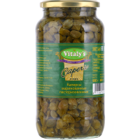 

Каперсы мар."VITALY'S" fines 950/600 гр.