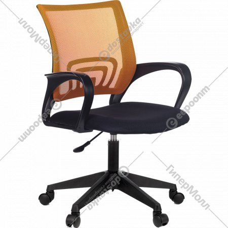 Кресло офисное «Бюрократ» CH-695NLT, TW-38-3 оранжевый/TW-11 черный
