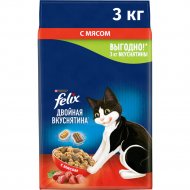 Корм для кошек «Felix» Двойная Вкуснятина, с мясом, 3 кг