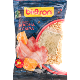 Лапша быст­ро­го при­го­тов­ле­ния «Bistron» со вкусом бекона и сыра, 60 г