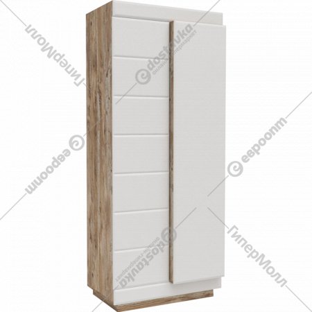 Шкаф для одежды «Мебель-КМК» 2Д Роксет, КМК 0554.11-01, дуб юкон/белый глянец