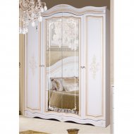 Шкаф для одежды «Мебель-КМК» 4Д Графиня, КМК 0523, белый/белый металлик/золото