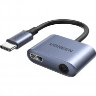 Адаптер «Ugreen» USB-C to 3.5mm Audio Adapter with PD CM231, Gray, 60164