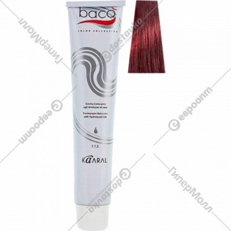 Крем-краска для волос «Kaaral» с гидролизатами шелка, фиолетово-медный блондин, Baco 7.44, 100 мл
