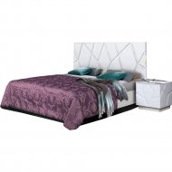 Кровать «Мебель-КМК» 1600 Кензо 1, КМК 0674.2, белый/белый глянец