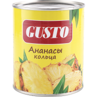 

Ананасы "GUSTO" (кольца в сиропе) 820г