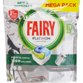 Таб­лет­ки для по­су­до­мо­еч­ной машины «Fairy» Platinum 3 в 1, 75 шт