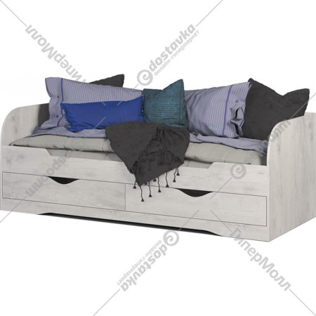 Кровать «Мебель-КМК» 800 Атланта, КМК 0741.18, бетон пайн светлый