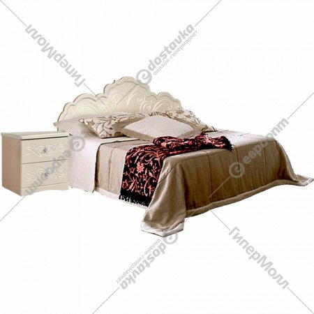 Кровать «Мебель-КМК» Жемчужина 1400, КМК 0380.16, венге светлый/ясень жемчужный