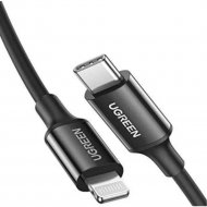 Кабель «Ugreen» USB-C to Lightning M/M Rubber Shell, US171, Black, 60752, 2 м