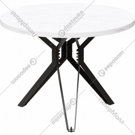 Обеденный стол «Millwood» Ванкувер, ЛДСП дуб белый крафт/черный, 90х90х75 см